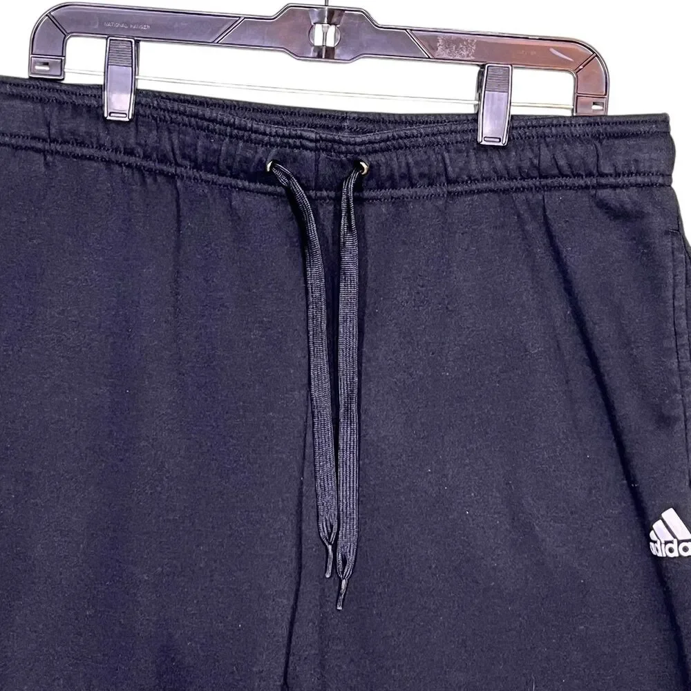 Adidas Pants Mens Large Black Golf Joggers Sweatpants Tapered Cuffed Pockets